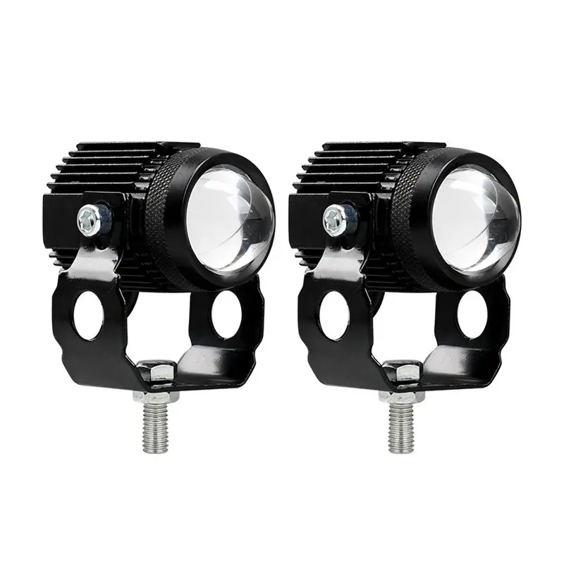 

ABXN-2 Pcs Led Motorcycle Headlight With Fan Dual Color Motorcycle Auxiliary Light Nighttime Electric Vehicle Light