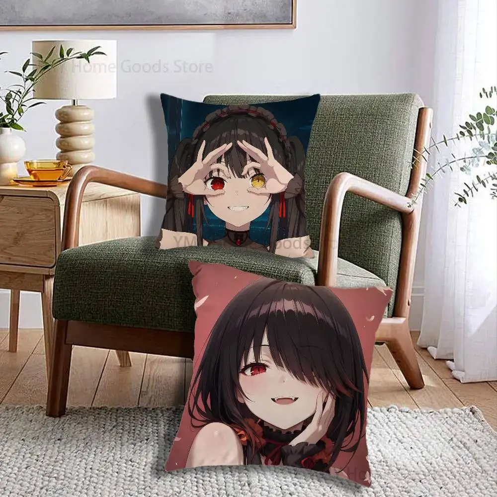 T-Tokisaki Kurumi Anime D-Date A Live Gifts PillowCase Sofa Cushion Cover Suitable For Home Bedroom Room custom Decor