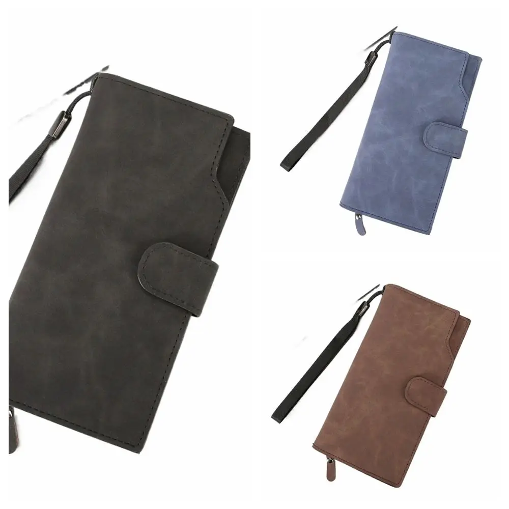 Einfache PU Männer Lange Brieftasche Haspe Geldbörse Business Brieftasche Große Kapazität Handtasche Karte Halter Damen