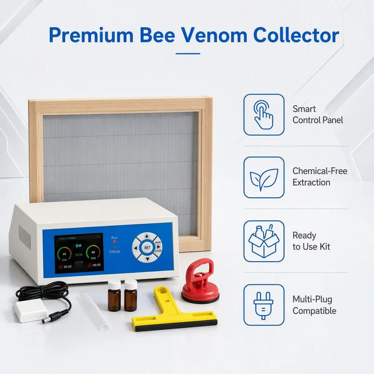 Bee Venom Collector Queen Excluder Type Electronic Bee Venom Collecting Device Full Set Bee Venom Collection Beekeeping Tools