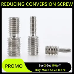 M4 M5 M6 M8 M10 M12 M16 Reducing Conversion Screws 304 Stainless Steel Double-ended Headless Screw Converter Bolt Camera Adapter