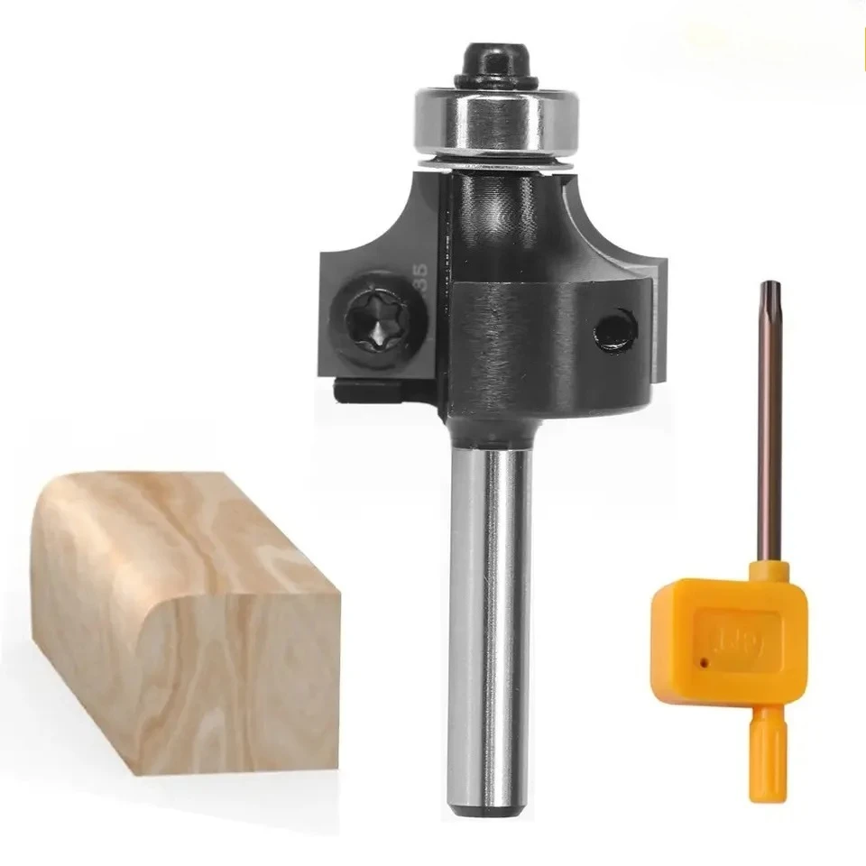 Replacement Insert Style Carbide Corner Round End Mills 1/4 Radius 1/4 Shank Ruter Bit Woodworking Milling Cuttters