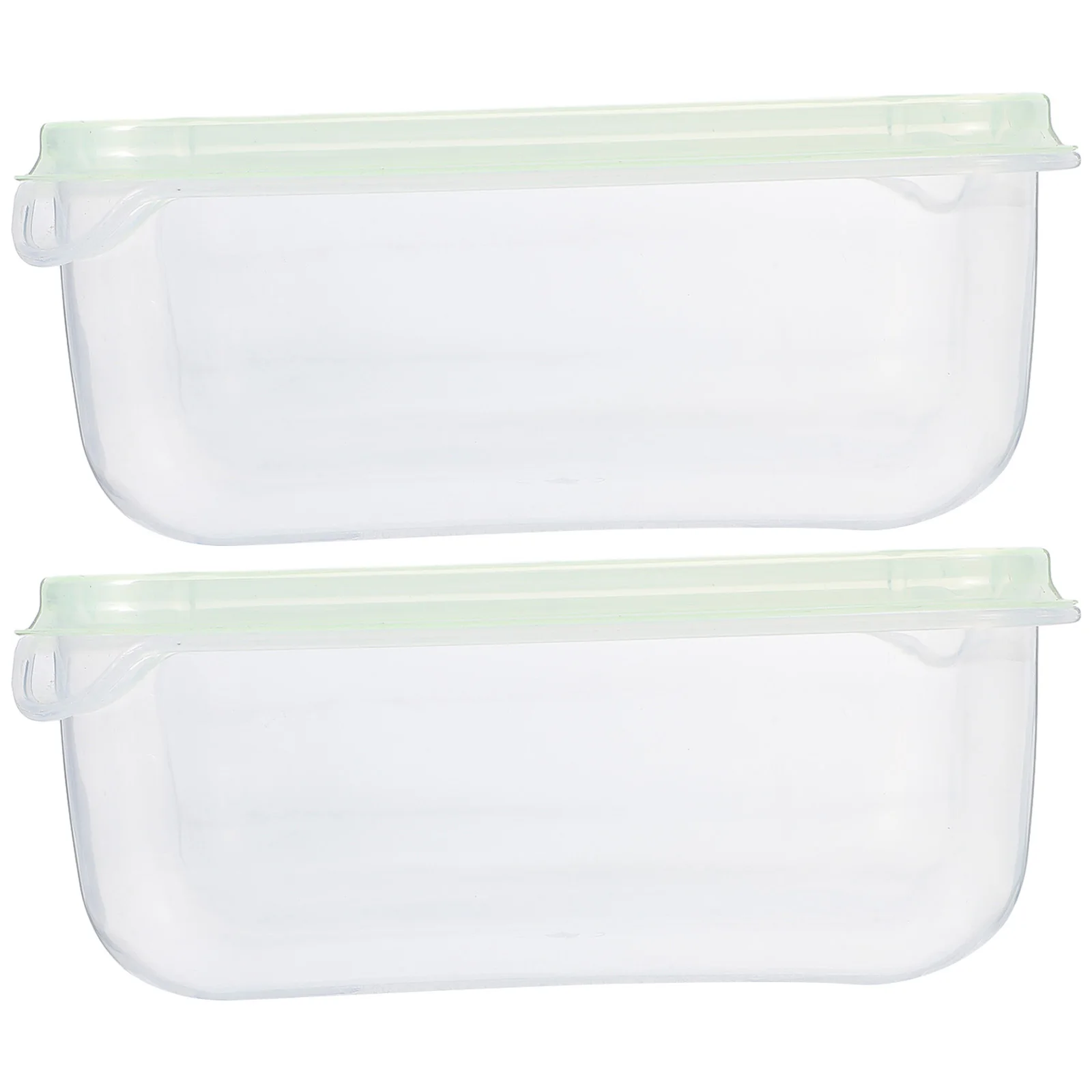

2pcs Reusable Pp Freshness Storage Box Transparent Cheese Container For Fridge Sliced Cheese Keeper Food Preservation Box Fruit