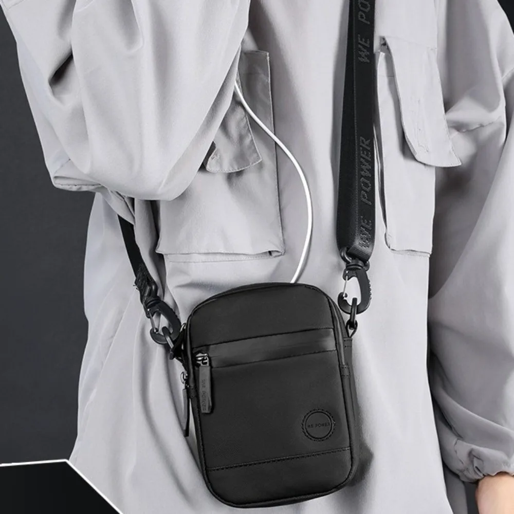 

Simple Square Men Crossbody Bag Solid Color Single Shoulder Men Chest Bag Multifunctional Anti Splash Nylon Fanny Pack Camping