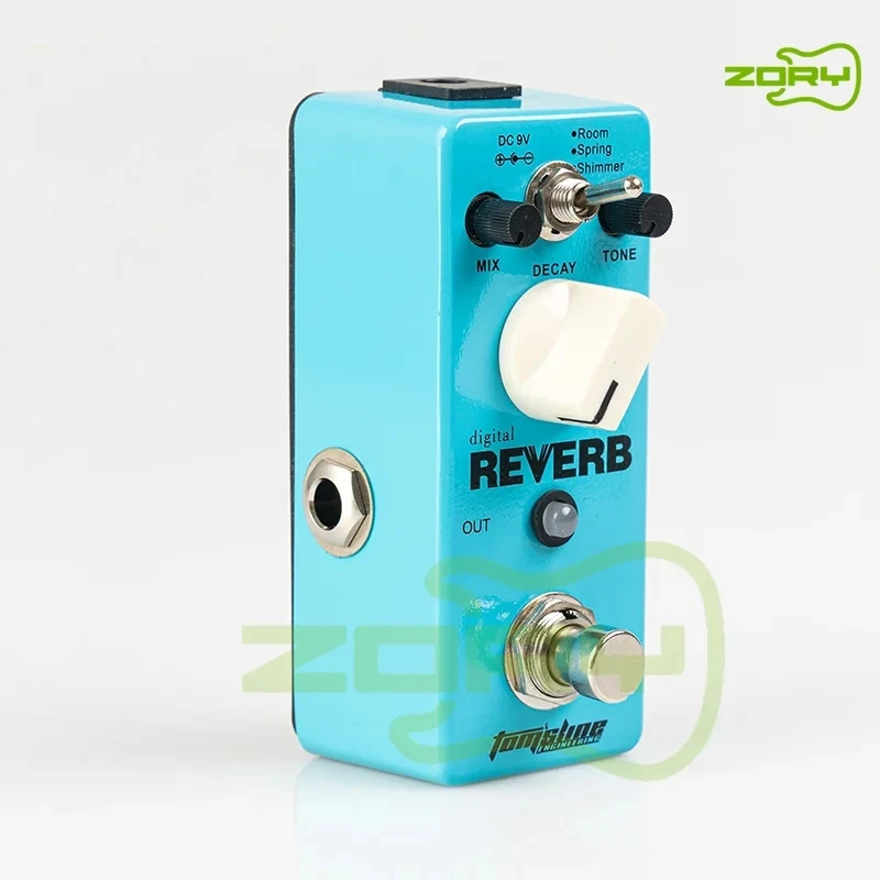 AROMA AOV-5D-guitarra eléctrica con reverberación Digital, Mini Pedal de efecto único con True Bypass, piezas de guitarra