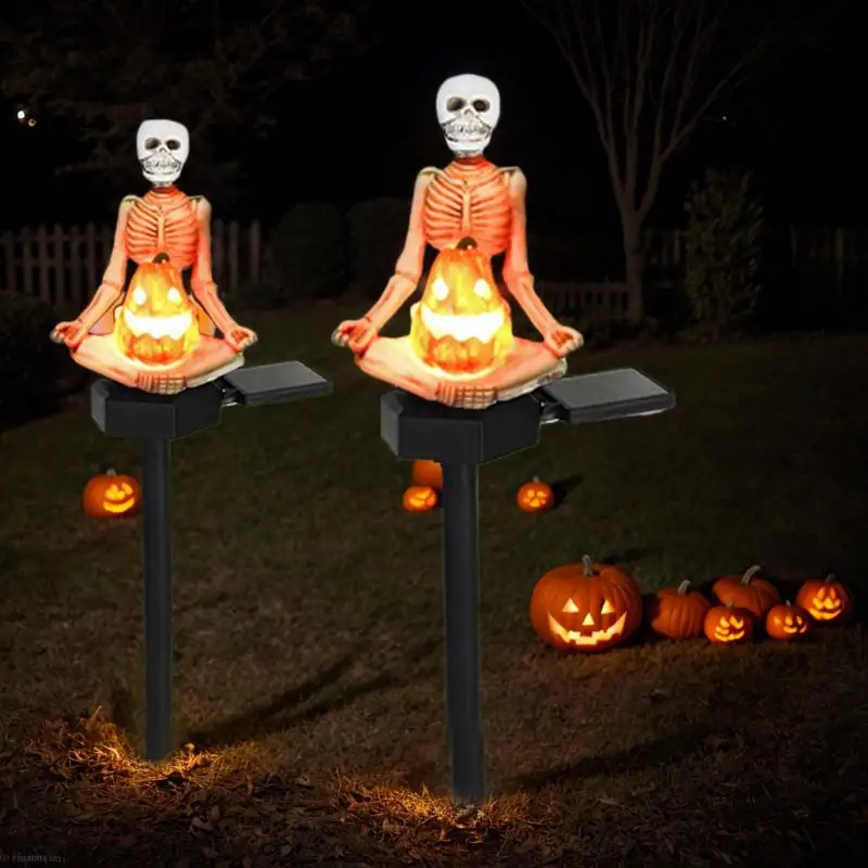 Solar Halloween Lights Outdoor Skull And Pumpkin Pathway Light Solar Lights Outdoor For Halloween Decoration For Outdoor Garden