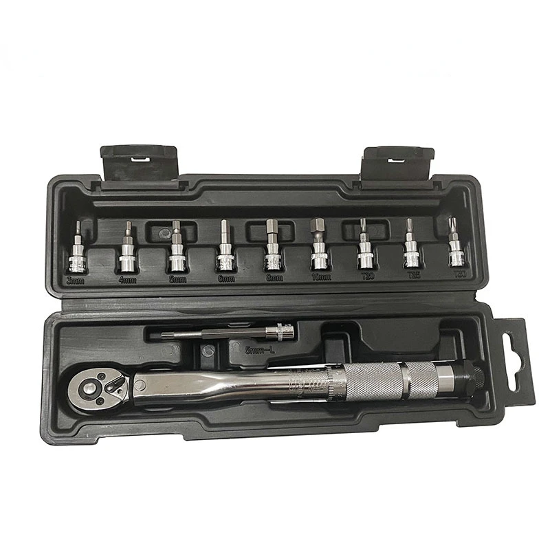 

1/4 preset torque wrench, 11 piece set, quick release ratchet wrench, adjustable torque wrench for maintenance