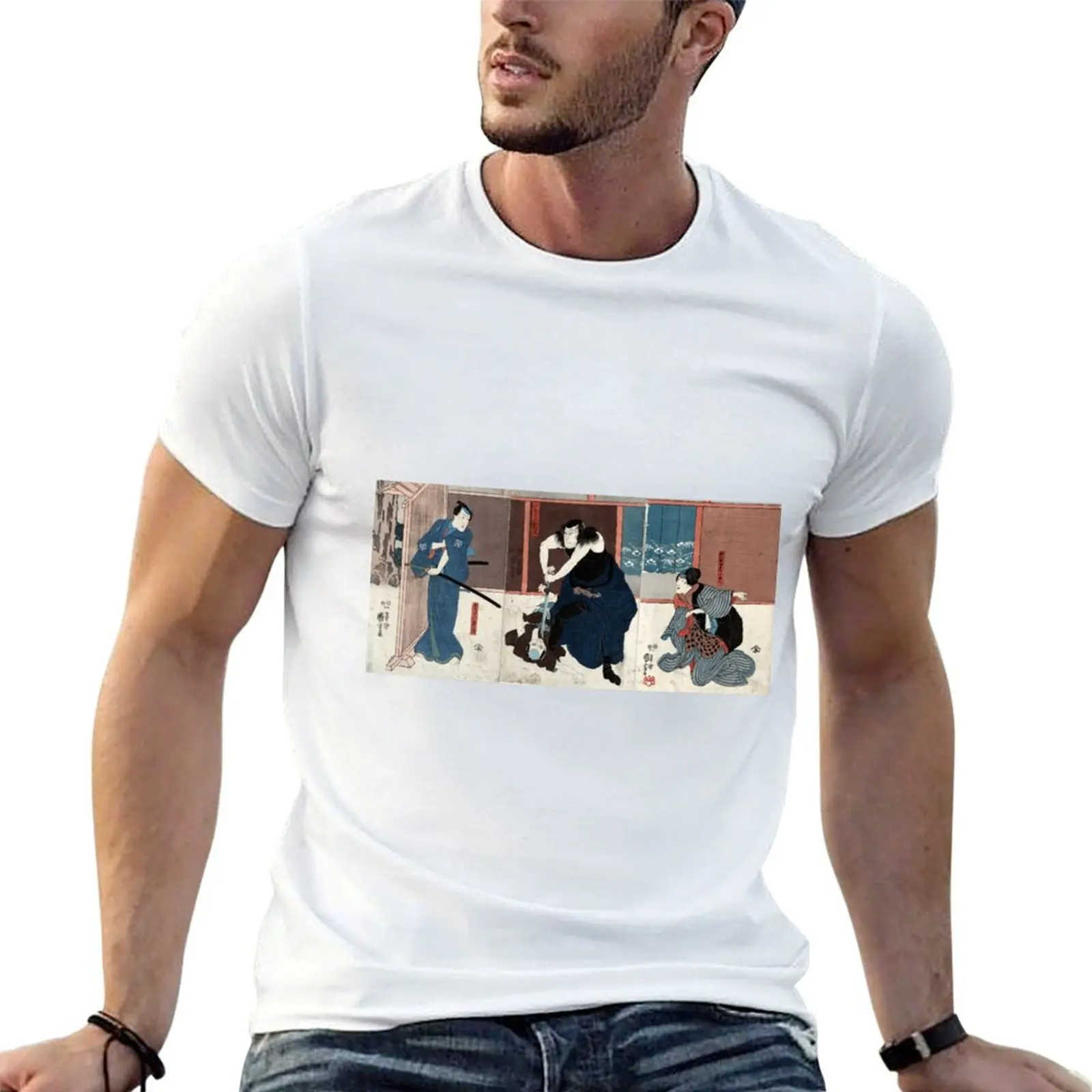 

Igami No Gonta-Wife Kosen-And the Kokingo - Kuniyoshi Utagawa - 1848 - woodcut T-Shirt cotton t shirts high quality T-Shirt