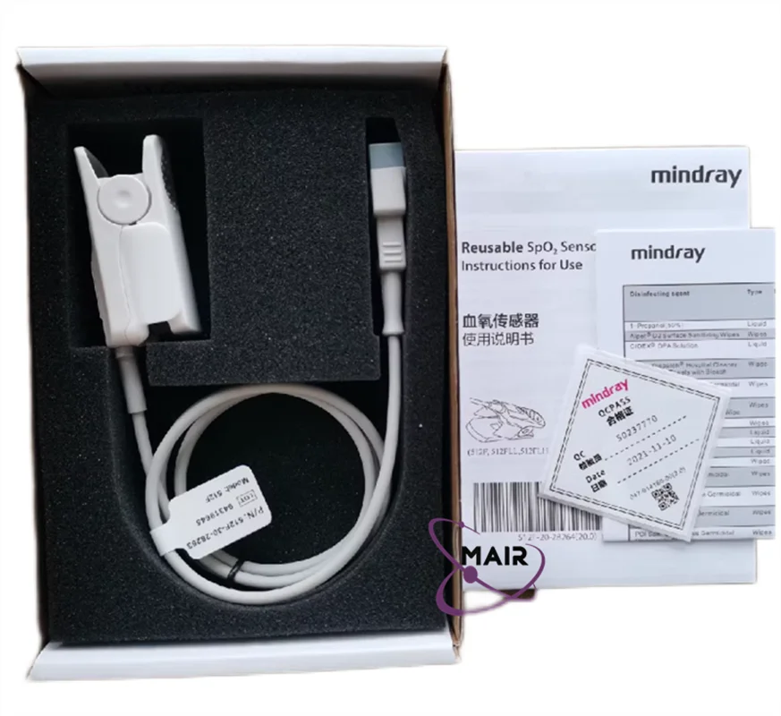 original mindray 512F adult finger clip Reusable spo2 sensor DB7pin  short spo2 sensor cable