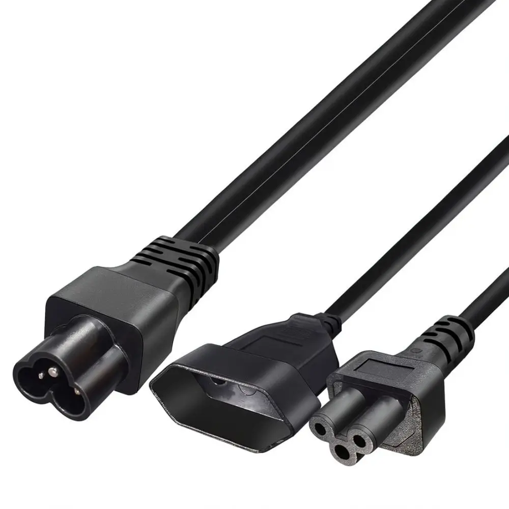European Plug EU 4.0mm To IEC320 C6 Power Adapter Cable Splitter Cord Extension Lead For Computer And Office Device