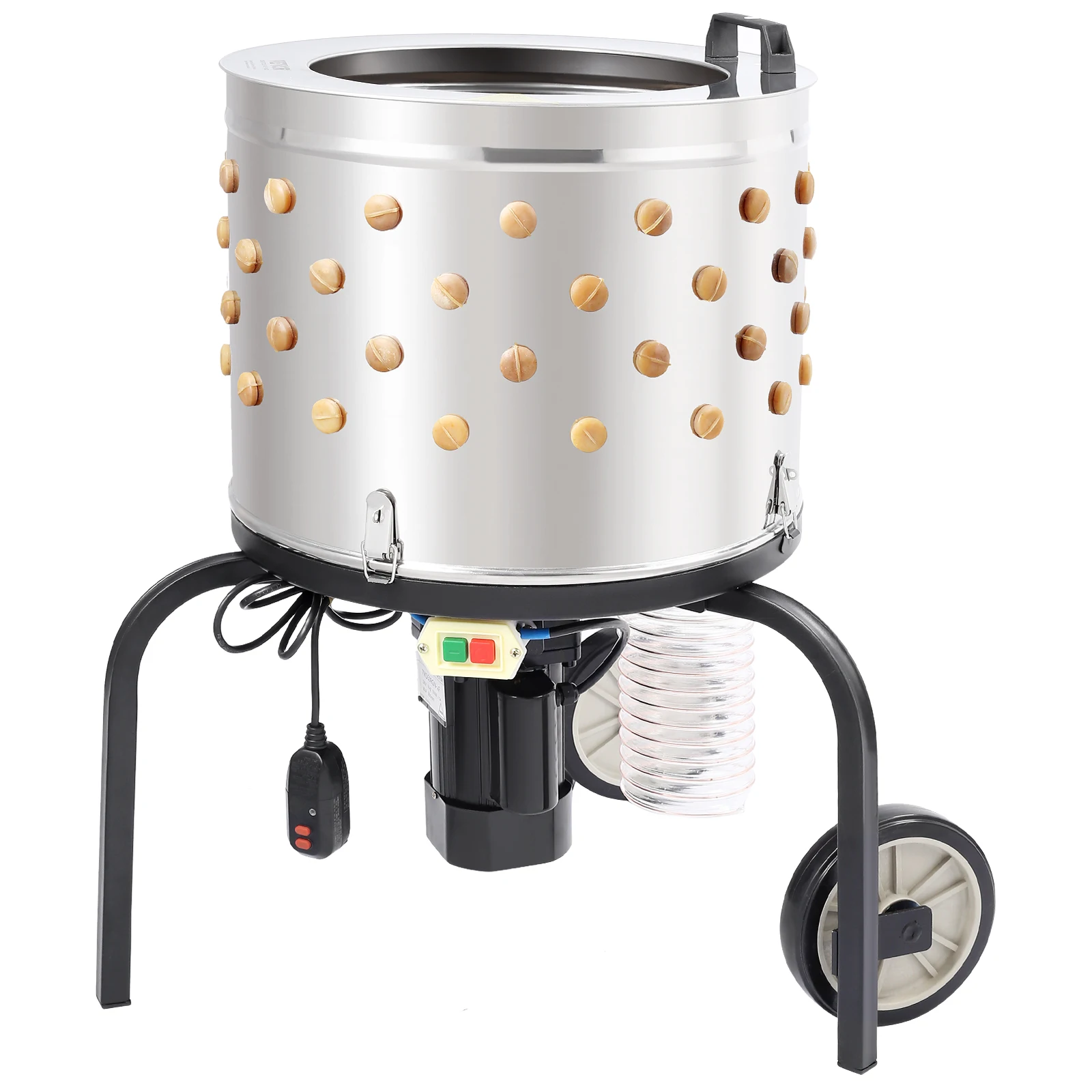 

VEVOR Chicken Plucker Machine 20inch Diameter Stainless Steel Drum 108 Soft Fingers 500W Poultry Plucking Debris Collection