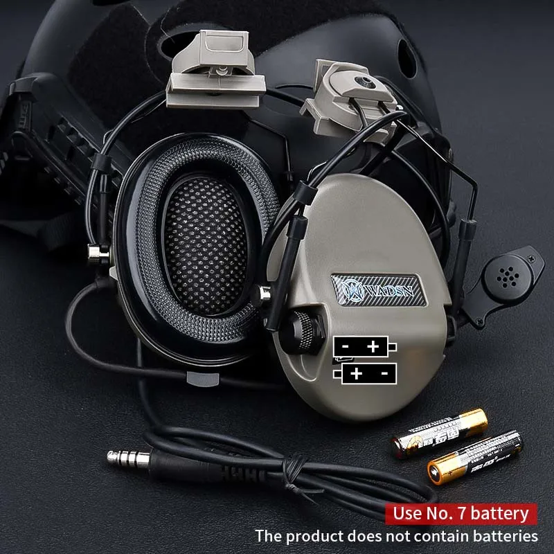 WADSN Helmet Headset Sordin Tactical Noise Clearance Earphone Softair Civil Hunting Shooting Protect Headphone ARC Rail Adapter