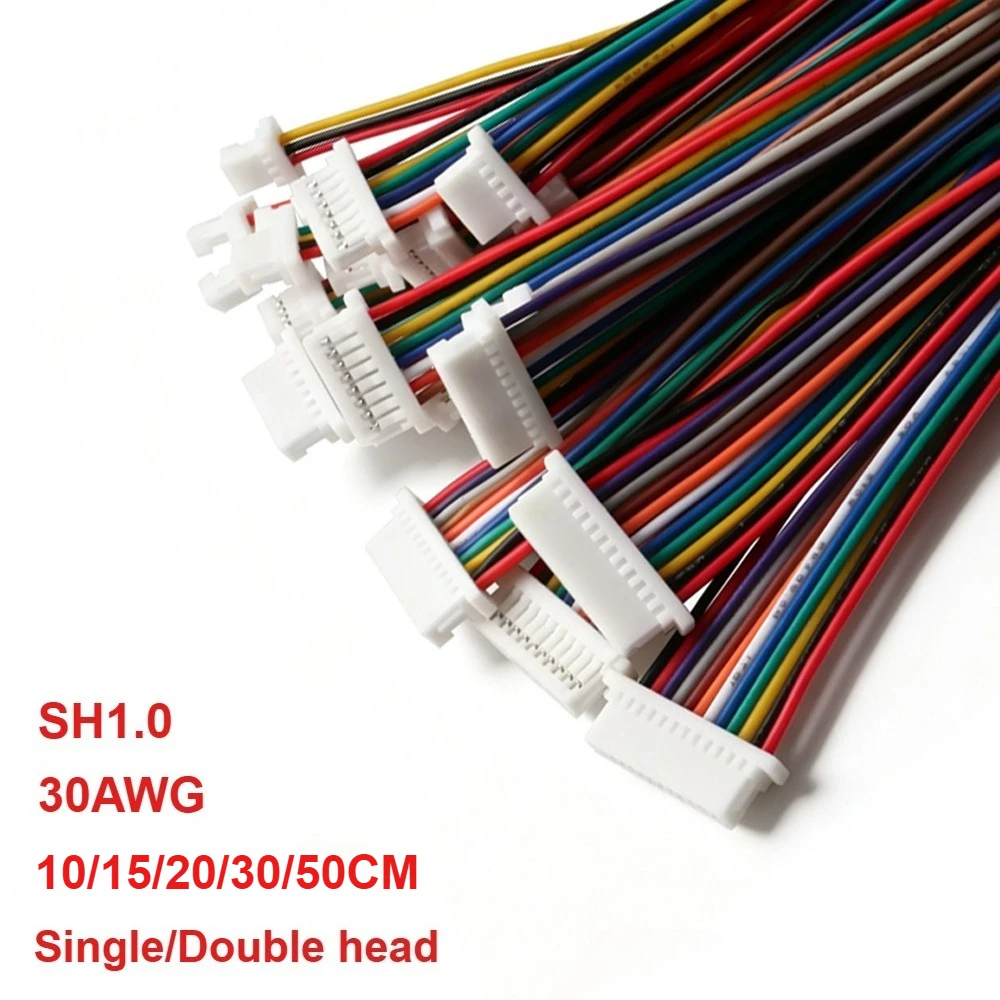 10PCS SH1.0mm Terminal Wire Spacing 1.0mm Single Head Double Head 30awg Color Electronic Connection Wire 10/15/20/30/50CM