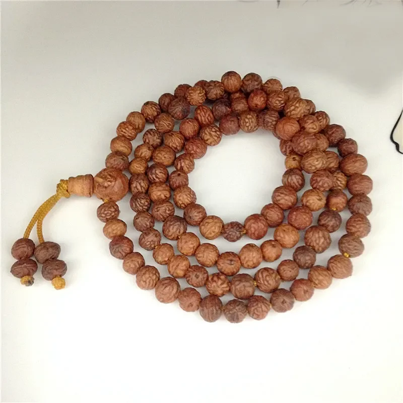 7mm Tibetan Buddhism 108 Small Phoenix eyes Bodhi seeds Mala Necklace