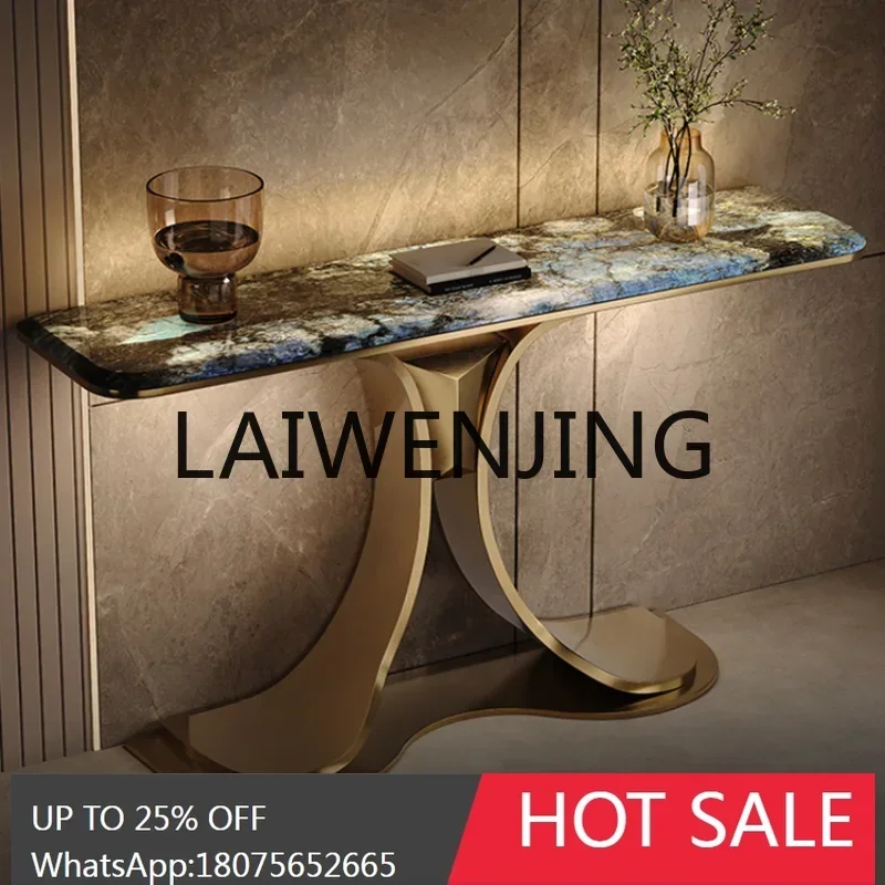 

Italian Console Affordable Luxury Style Stone Plate Marble Creative Corridor Luxury Stone Console Tables