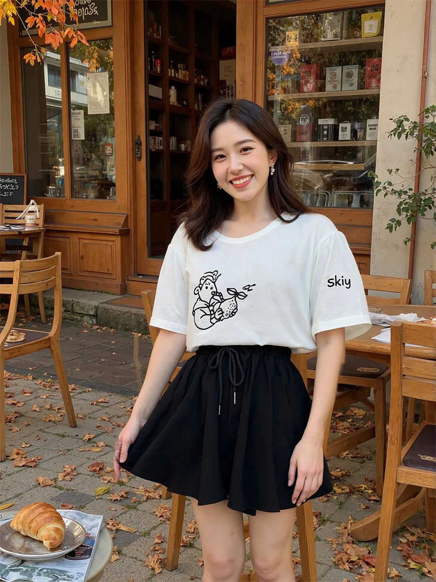 Minifaldas cortas para mujer con bordado floral y tela ligera, perfectas para vacaciones diarias de verano, estilo coreano Chic Ins