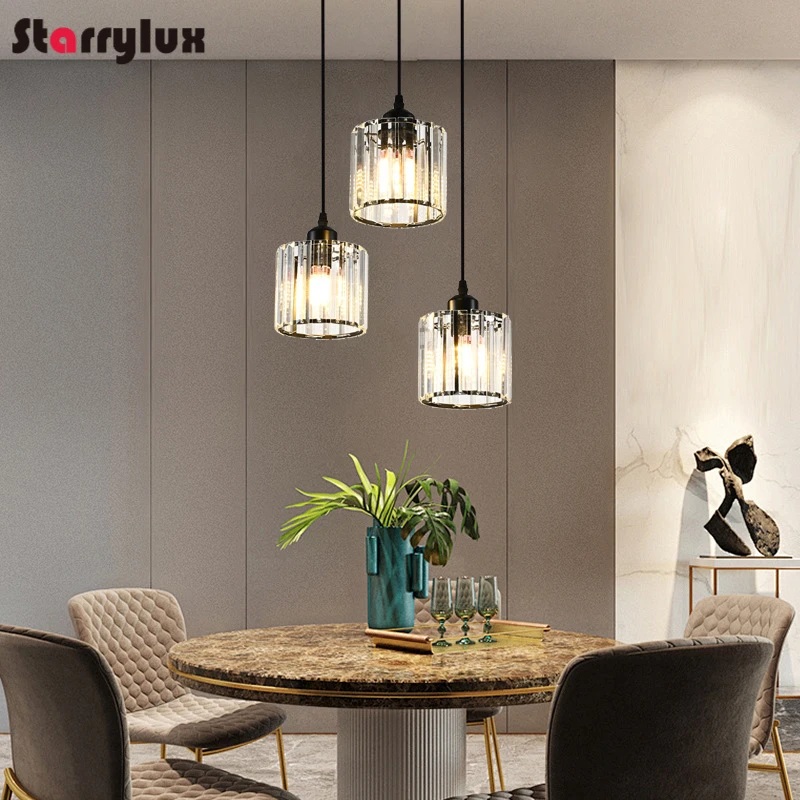 Chic Dining Room Crystal Chandelier  Luxury Pendant Light Hallway Lamp