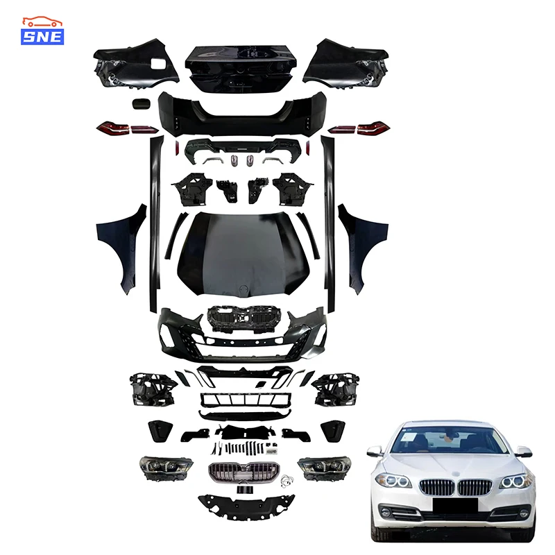 Guardabarros de capó de coche, labio de parachoques delantero y trasero antiguo a nuevo kit de carrocería G60 G68 Lci, Kit de carrocería de conversión completa para Bmw 5 Series F10 F18