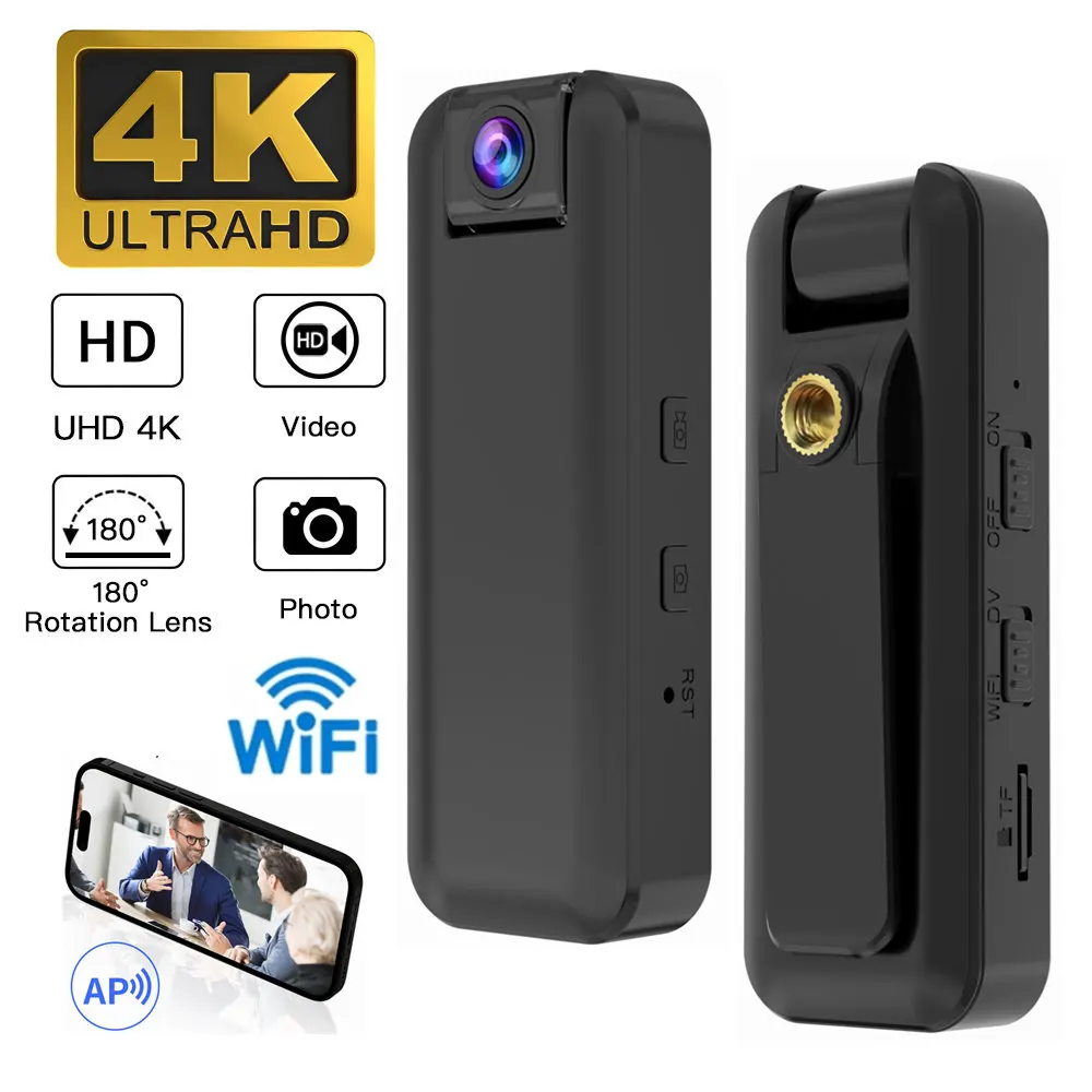 2024 L15 Ultra HD 4K Wifi Hotspot Mini Camera Portable Digital Video Recorder Body Cam Night Vision DVR Miniature Camcorder