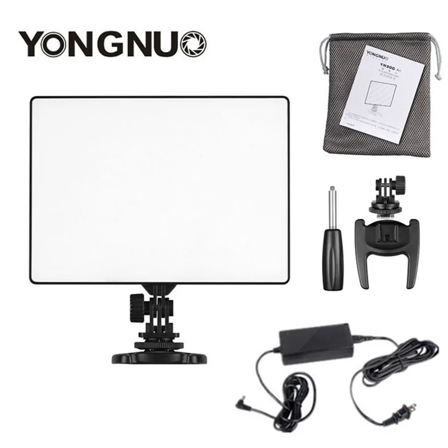 YONGNUO YN300 Air YN-300 Air Pro LED Camera Video Light Video Photography Light+AC Power Adapter Charger Kit for Canon Nikon