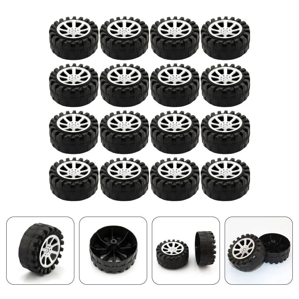 40Pcs Car Wheel Elements Plastic Wear Resistant Elastic DIY Vehicle Parts for Children's Smart Car Accessories