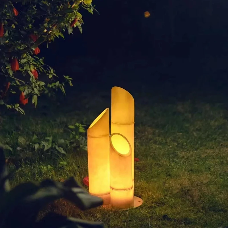 LED 방수 조명 정원 조경 유리 섬유 램프 대나무 튜브 조형 조명 장식 잔디 램프