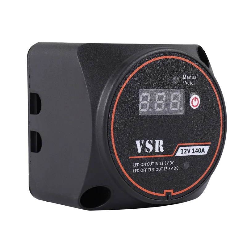 Stable-Voltage Sensitive Split Charge Relay Digital Display VSR 12V 140A For Camper Car RV Yacht Smart Battery Isolator Charge