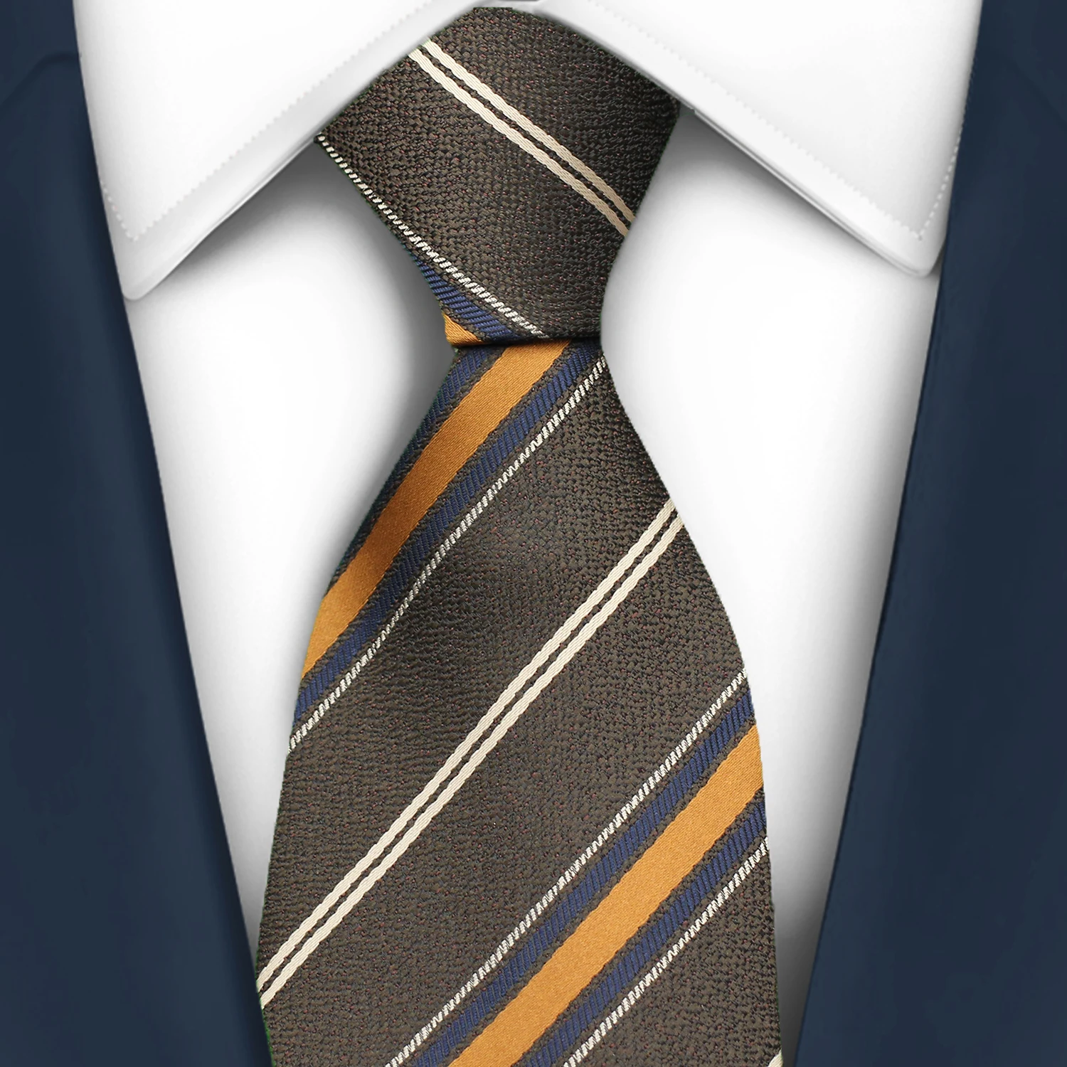 신상품 스트라이프 블루 참신한 디자이너 웨딩 타이 남성용 선물 남성 패션 넥타이 비즈니스 파티용