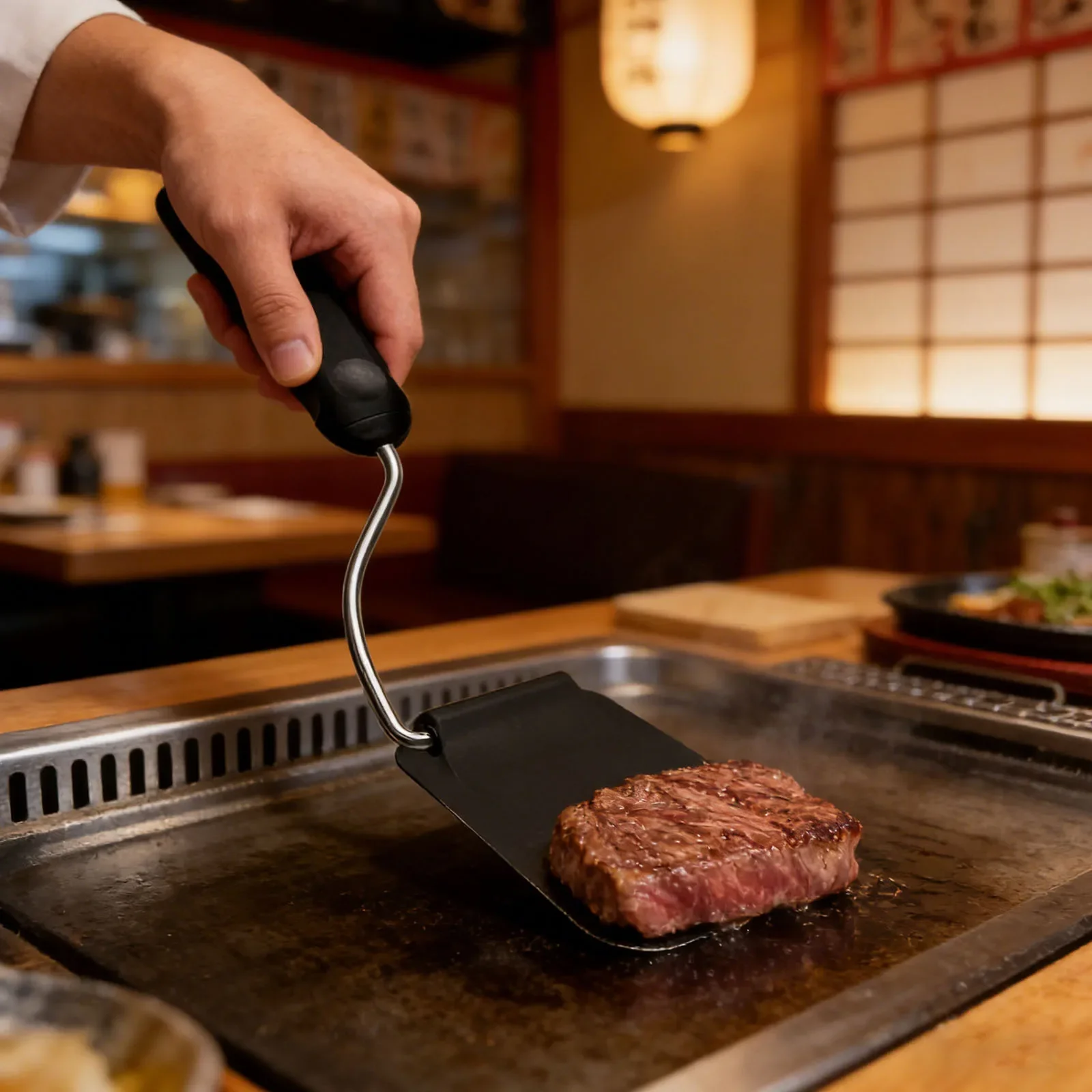 Immagine 5: Spatola ad Angolo Regolabile Resistente al Calore con Teste Intercambiabili, Raschietto Quadrato Riutilizzabile per Uova/Pancake/Hamburger