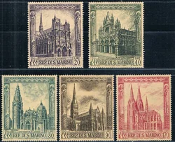 5Pcs/Set New San Marino Post Stamp 1967 World Famous Cathedral Sculpture Stamps MNH