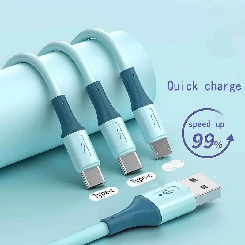 One to three data cable suitable for Android Apple TYPE-C mobile phone, three in one liquid charging cable