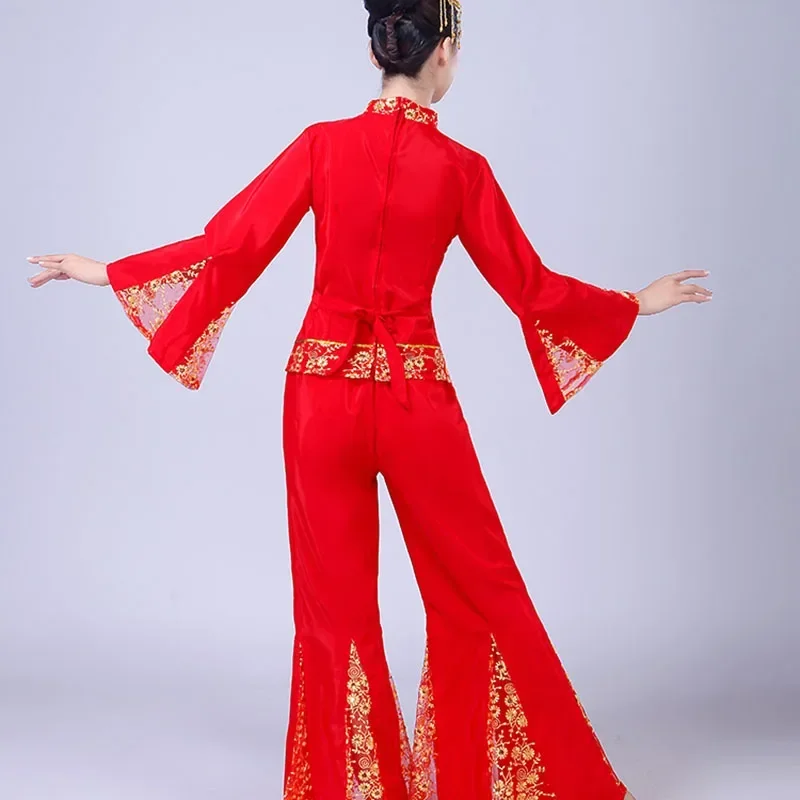 New Style Yangge Dance Children's Costumes Adult Female Chinese Red Lantern Show Costume Stage Performance