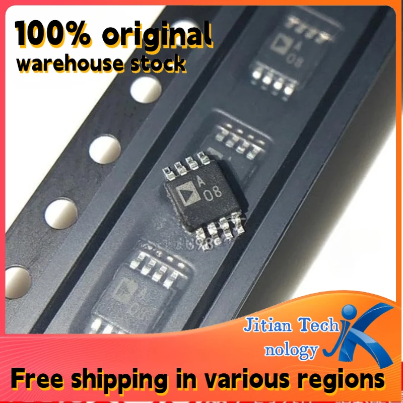 100%Original New in Stock 10PCS AD8675ARMZ logo A08 MSOP-8 Operational amplifier chip Channel direct sales