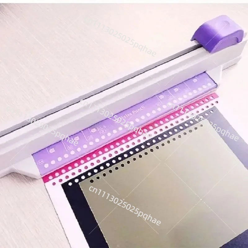 A4 Hand Push Continuous Punching Machine, Multifunctional 30 Hole Puncher for A5 B5 Loose Leaf