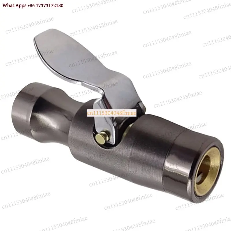 Self-Locking Tire Inflator Nozzle Air Chuck Pressure Gauge Clamp For Compressor