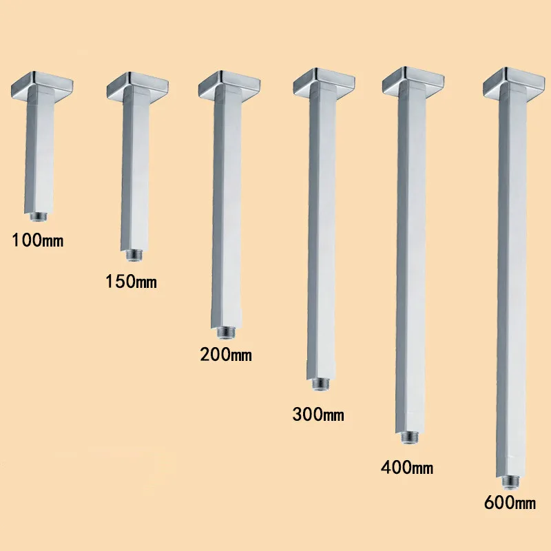 

10 15 20 30 40 45 60CM Wall Concealed Ceiling Square Fine Copper Shower Connection Shower Arm Tube Bathroom Accessories