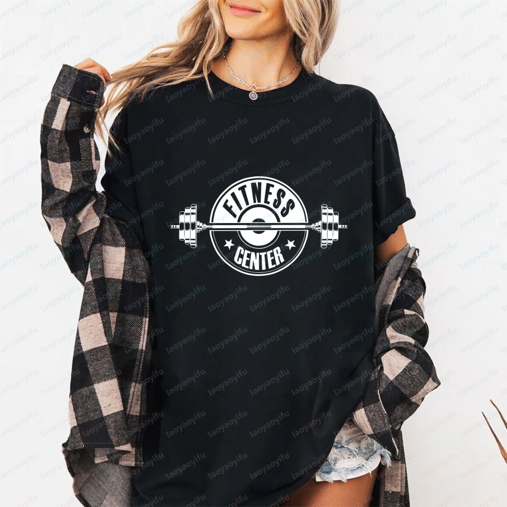Fitness Center Women T-Shirt Cotton Short Sleeve Creative O-Neck Casual Fashion Gym Clothes Ropa Mujer Short-sleeved Tees