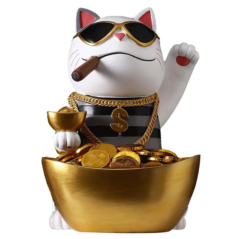 Creative Nordic lucky cat ornament entrance key storage living room desktop decoration store checkout page opening gift