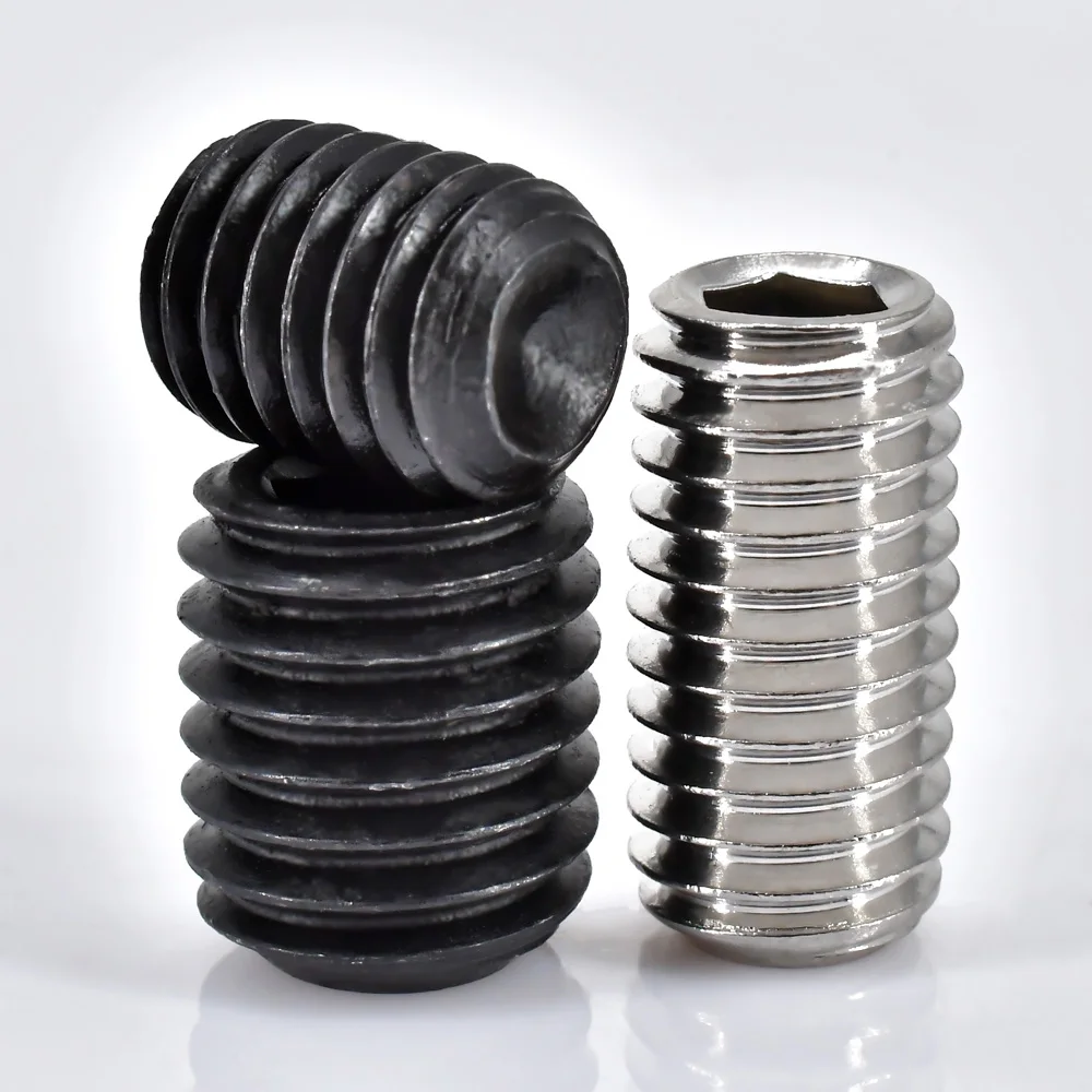 3-200Pcs 304 Stainless / Carbon Steel Hex Hexagon Socket Allen Cup Point Grub Bolt Set Screw DIN916 M2 M3 M4 M5 M6 M8 M10 M12