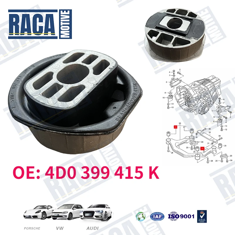 

For Audi A8 S8 Quattro VW Phaeton 2PCS Front Rear Axle Beam Mounting Bonded Rubber Bushing 4D0399415K 4D 039 9415K