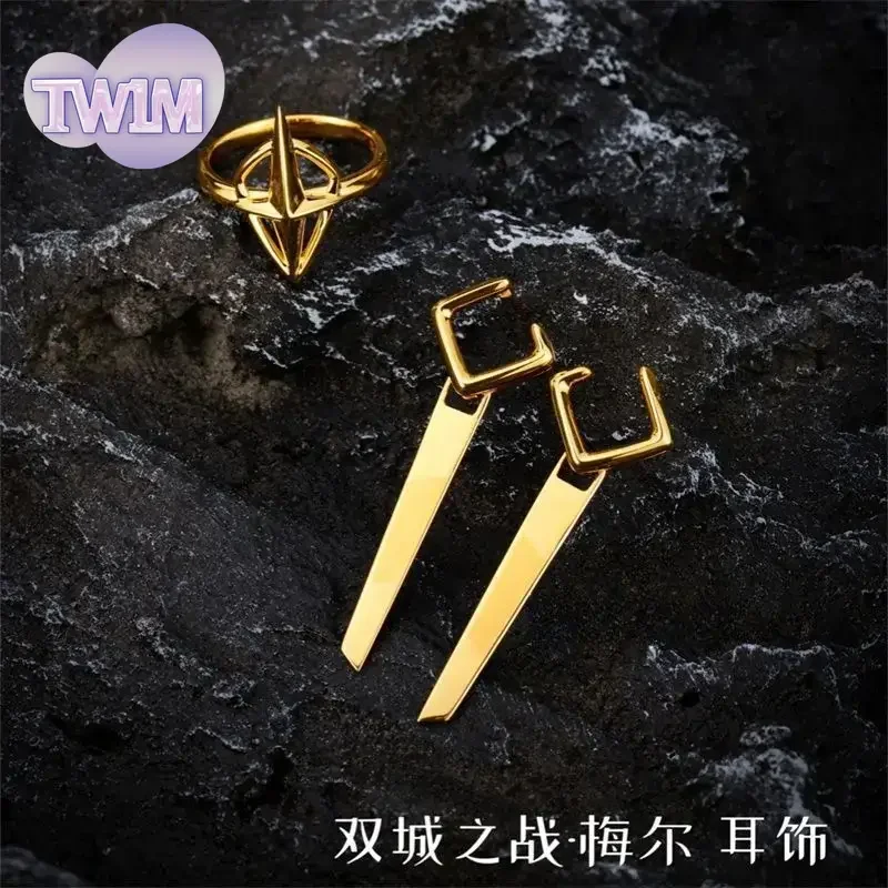 League of Legends Arcane Season Mel Cosplay Ring Ear Stud Noxus Mel Medarda Cosplay Medarda Prop Accessories For Hallowmas