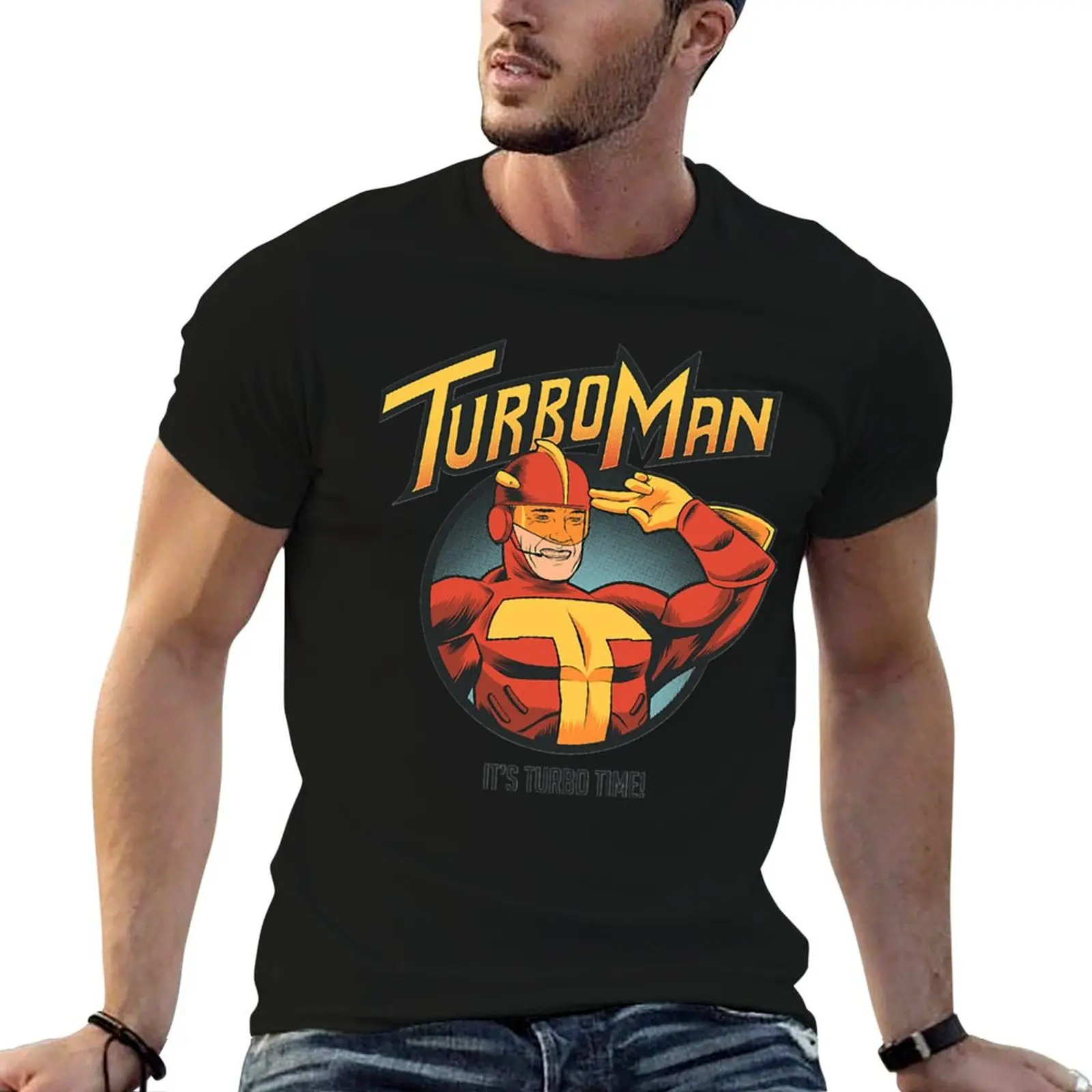 Funny Turbomans T-Shirt Plus Size Basic Short Sleeve Top