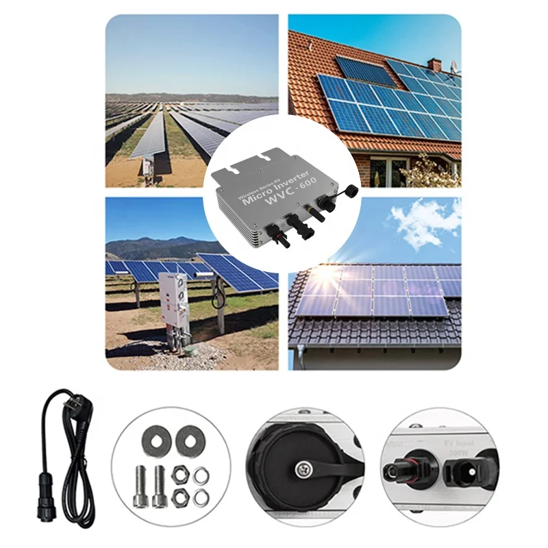 Impermeabile Solar Grid Tie Microinverter Wireless WIFI su Micro Inverter WVC-600 micro inverter 600w