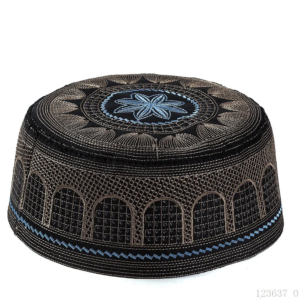 Gorras de oración musulmanas bordadas de algodón para hombres, ocio, Arabia Saudita, sombrero islámico, pañuelo para la cabeza, Topkippot turbante, gorra islámica judía