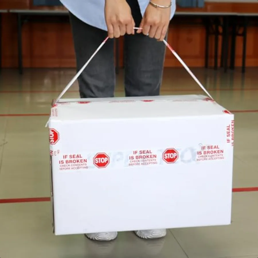 شريط ختم لافتة التوقف مطبوع مسبقًا إذا كان كسر الختم، فحص المحتوى قبل قبول شريط التعبئة مع موزع 2 بوصة × 110 يار #2