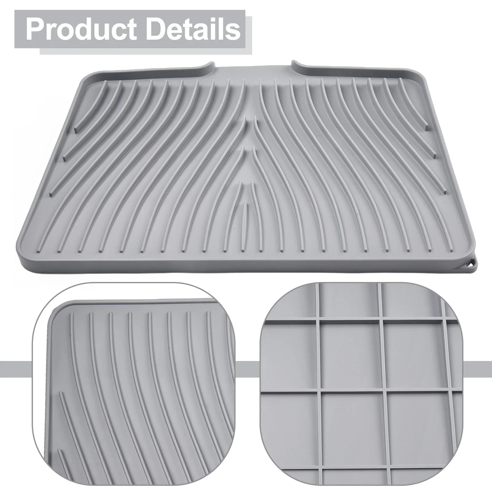 Nuevo tapete práctico para secar platos, negro/gris/beige/verde, para vajilla de cocina, tapete de silicona para escurrir, tapete de silicona para secar.