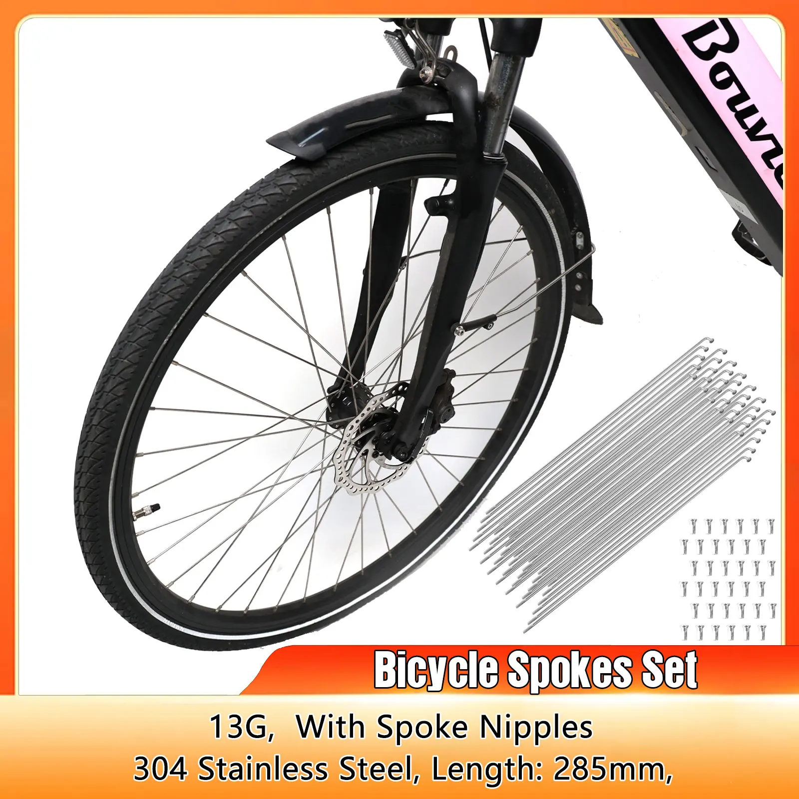 

Bicycle Spokes Bike Wheel Spokes 13G 285mm Length Stainless Steel Spokes With Threaded 36pcs Set Spokes Silver