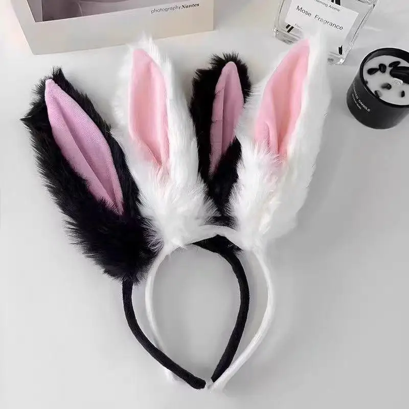 

Oversized Plush Rabbit Ears Hair Hoop Cosplay Headband Furry Animal Ears Hair Bands Christmas Costume Party Hair Accessories
