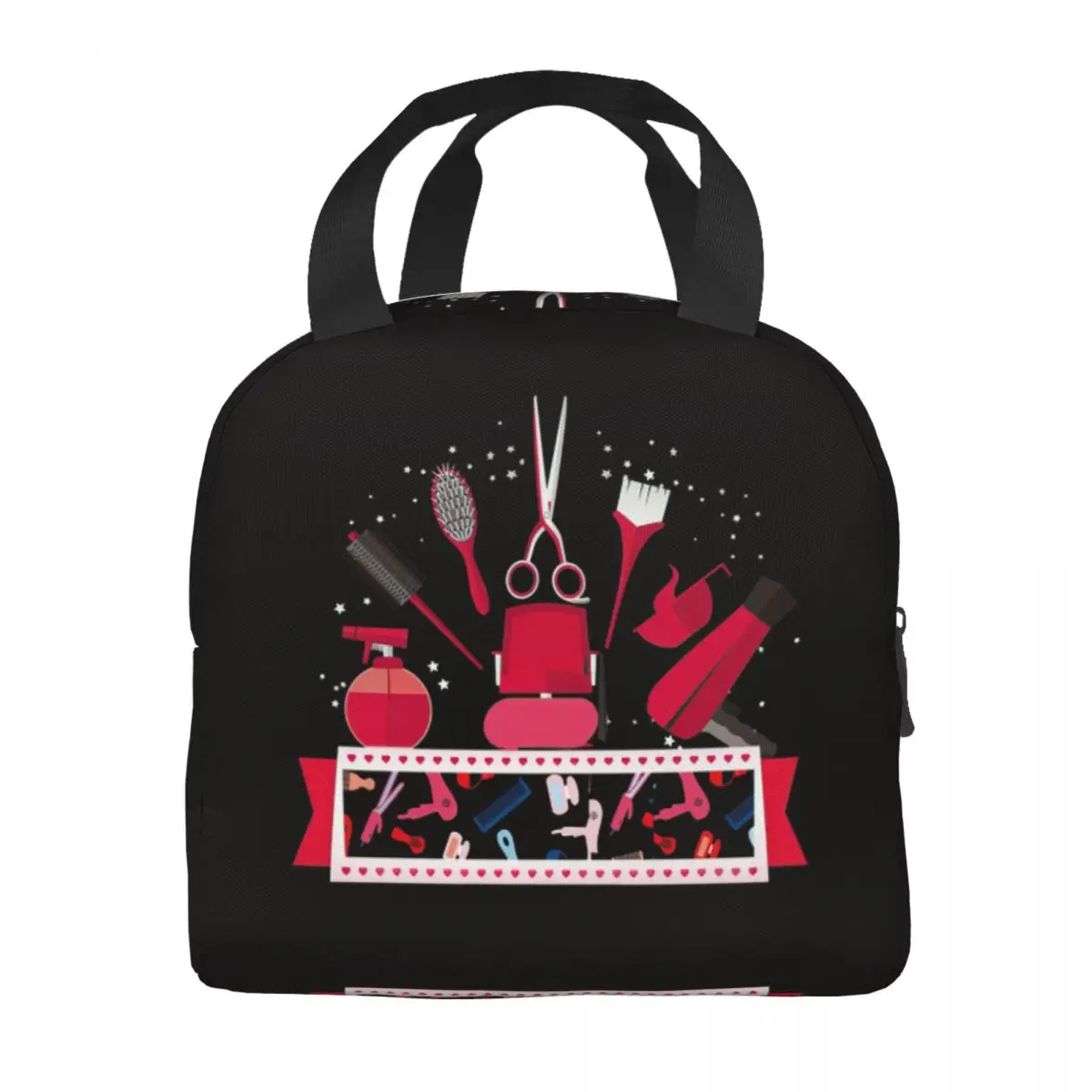 Custom Barber Hair Dresser Tools Thermal Insulated Lunch Bag Women Hairstylist Lunch Tote for School Children Storage Food Box