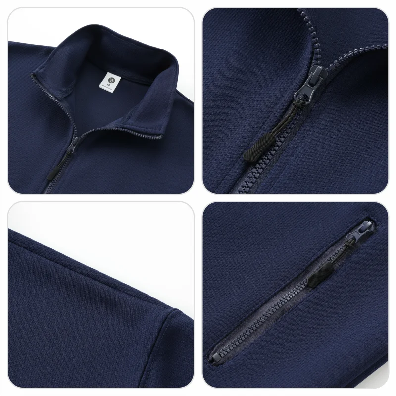 Customcoat free print logo picture jacket Turtleneck zipper T-shirt spring autumn cardigan men women long sleeves work clothes